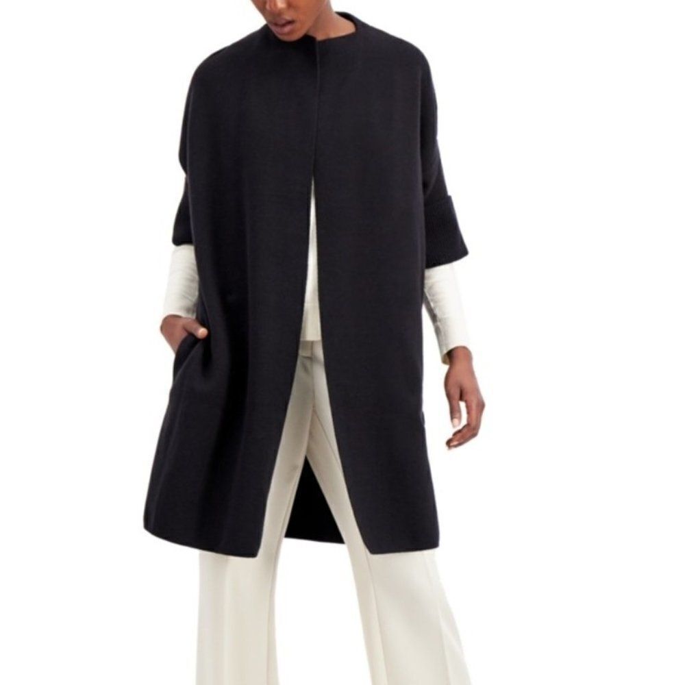 Alfani Shawl-Collar Short-Sleeve Cardigan size Small in Black - NEW